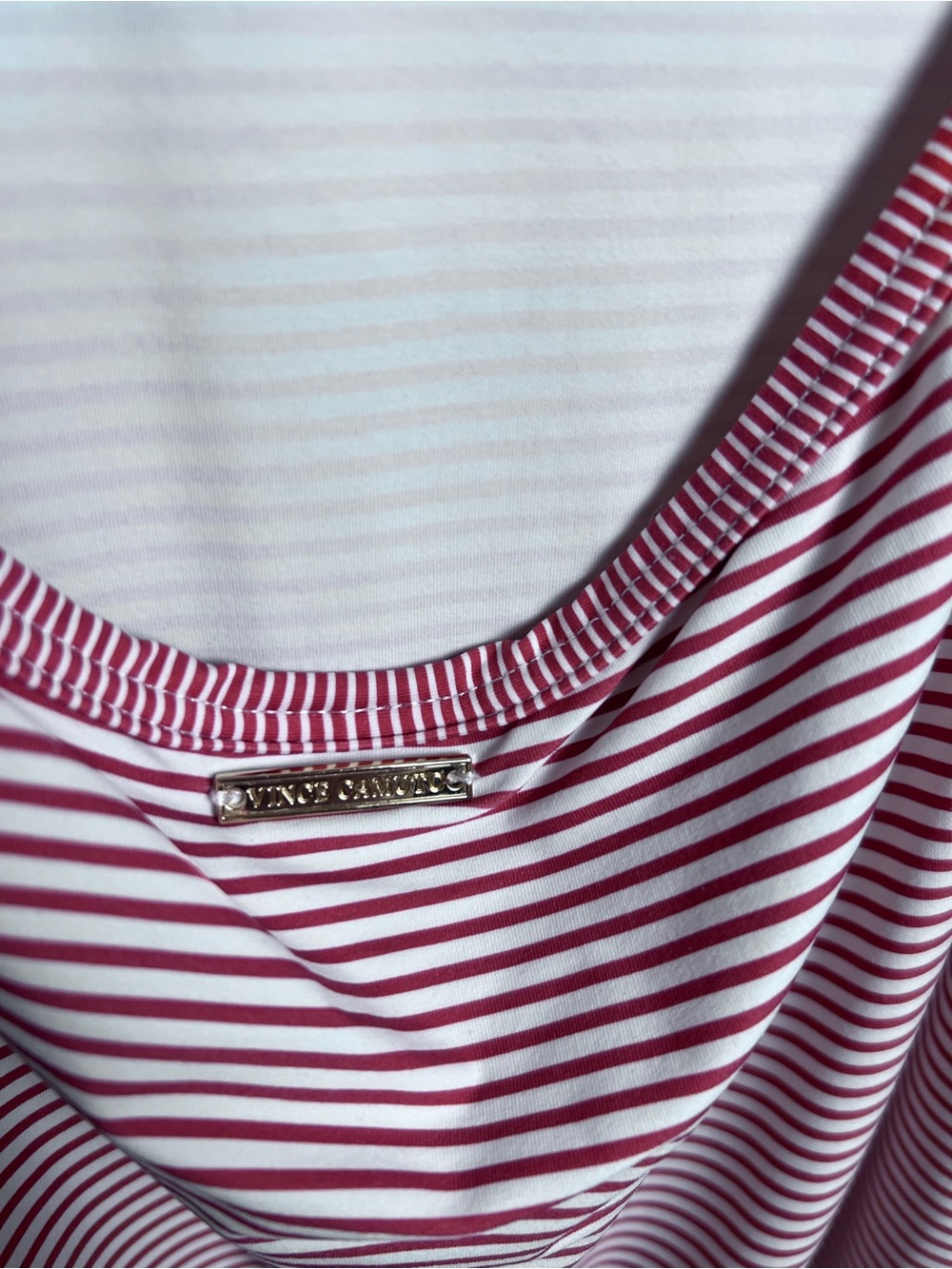 Vince Camuto Swim Dress Low Cut Back Red White Stripes Size Small - Picture 7 of 15